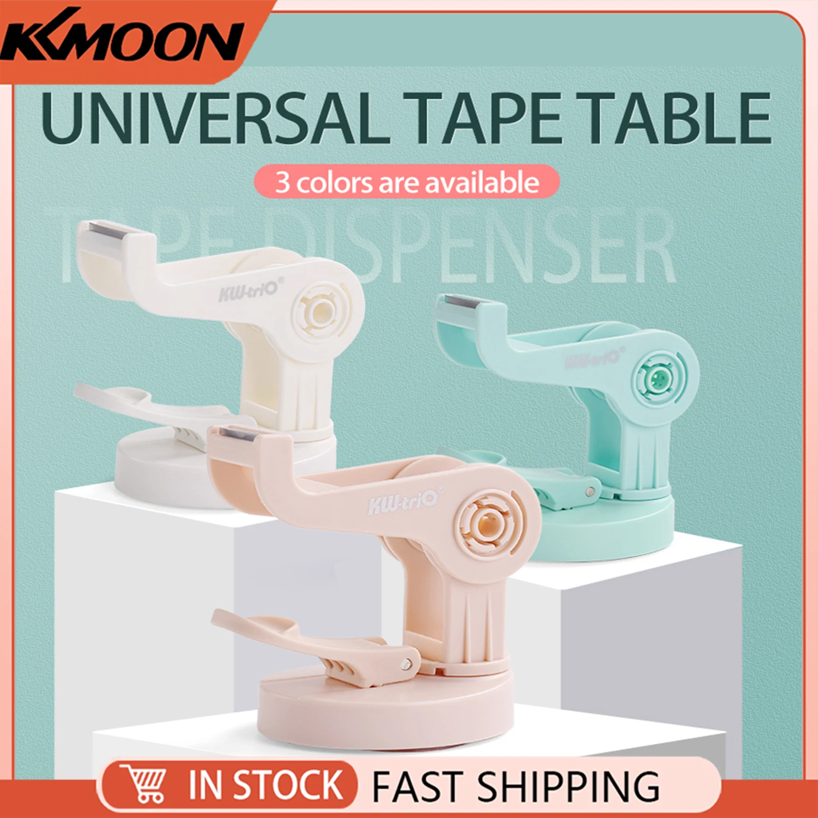 Desktop Tape Dispenser 20mm Width Tape Suction Cup Type Bottom Rotation Structure Tape Cutter Packing Sealing Boxes