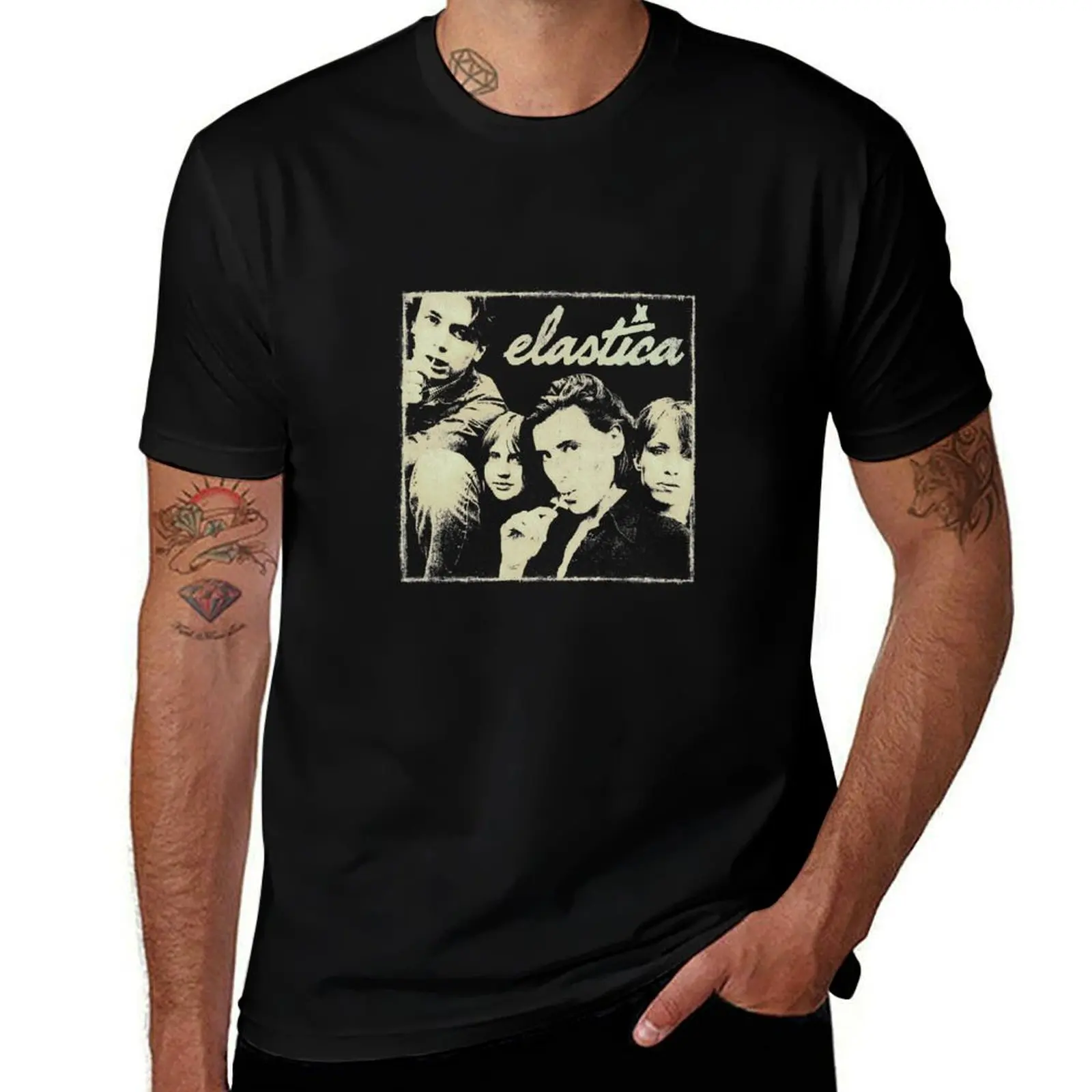 Футболка Elastica Band, альтернативная рок-сокращенная, в стиле ретро, винтажный дизайн, футболки для мужчин, футболка с графическими машинками