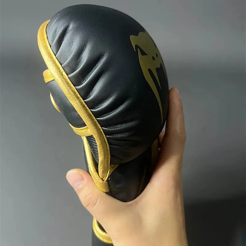 Фото Профессиональные боксерские перчатки с открытыми пальцами Для MMA, утолщенные боксерские перчатки из искусственной кожи для смешанных боевых искусств, тренировочные боксерские аксессуары №5