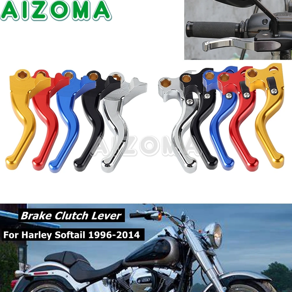Алюминиевые рычаги тормоза сцепления для мотоцикла, 2-3 пальца, для Harley Softail, руль тормоза, ручной рычаг, Fat Boy, Deuce Springer 1996-14