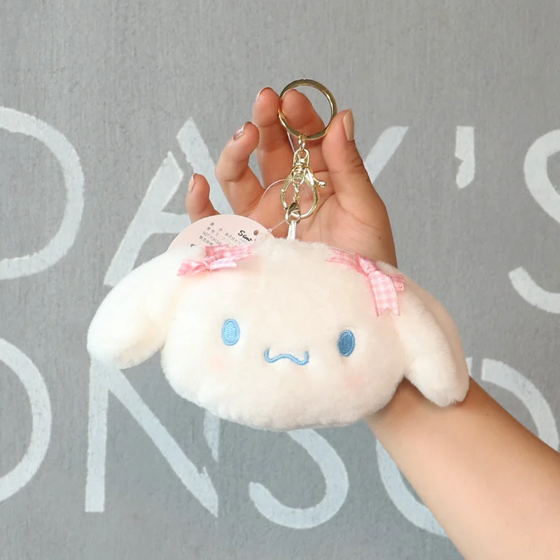 Фото Sanrios Cinnamoroll кошелек Kuromi Hellokitty Melody плюшевый Кошелек для монет мультяшная помада Наушники Молния мини брелок сумка для хранения №4