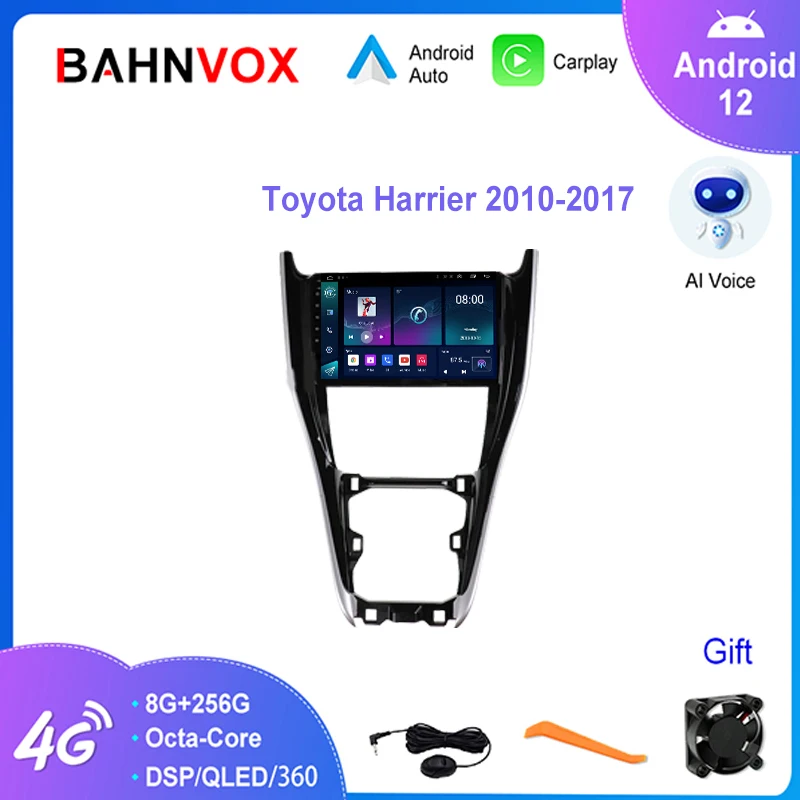 10,1-дюймовый Android 12,0 автомобильный радиоприемник для Toyota Harrier 2010 2017, мультимедийный плеер с GPS-навигацией, WIIF Carplay, стерео головное устройство 2 Din