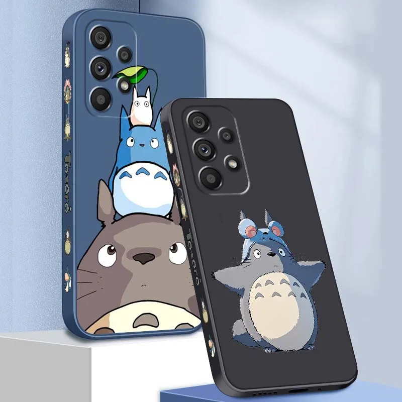 Фото Милый чехол M-My N-Neighbor T-Totoro для Samsung Galaxy S25 S24 S23 S22 S21 S20 Ultra Plus FE 5G Liquid Left Rope Cover для телефона №3