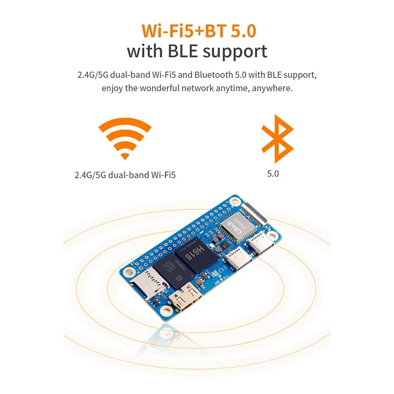 Фото Для Orange Pi Zero 2 Вт макетная плата 4 ГБ ОЗУ DDR4 Мини-ПК Allwinner H618 Wi-Fi5 Bluetooth5.0 поддерживает 4K 60FPS Прочный №4