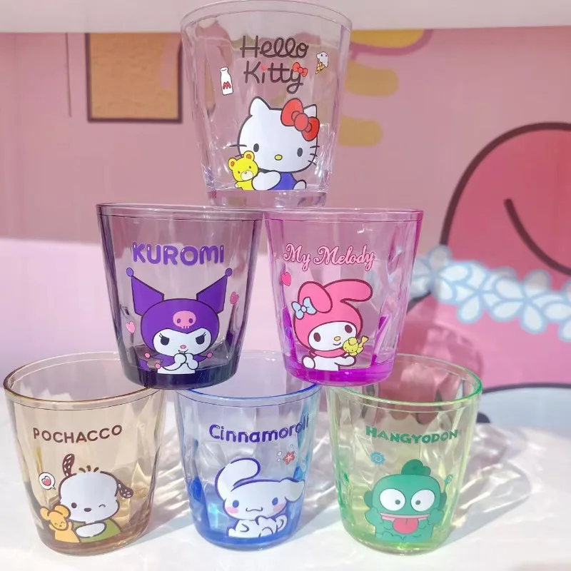 310ml Sanrio Water Cup Toothbrush Mouthwash Cups Plastic Children Breakfast Mug Cartoon Drinkware Home Milk Juice Tea Beer Cup