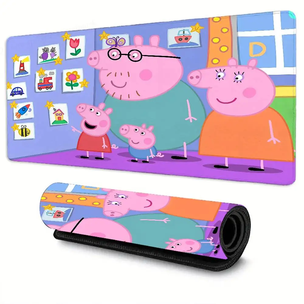 Милый аниме P-Peppas-P-Pig коврик для мыши большой игровой коврик для мыши LockEdge утолщенный коврик для компьютерной клавиатуры, настольный коврик