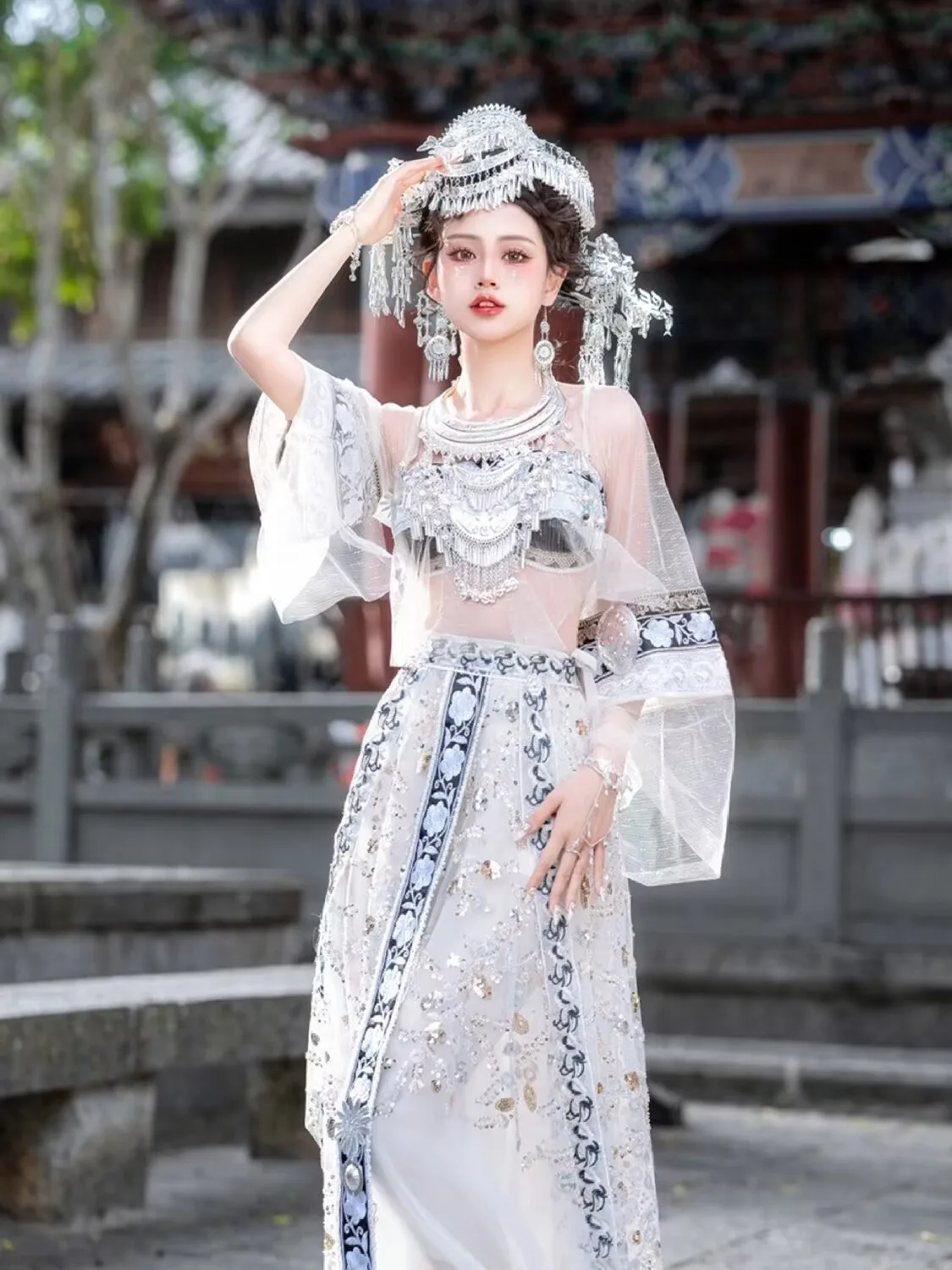 Новая одежда Miao' S Girl Miao Xishuangbanna Yunnan Dali, летняя одежда для фотосъемки в этническом стиле