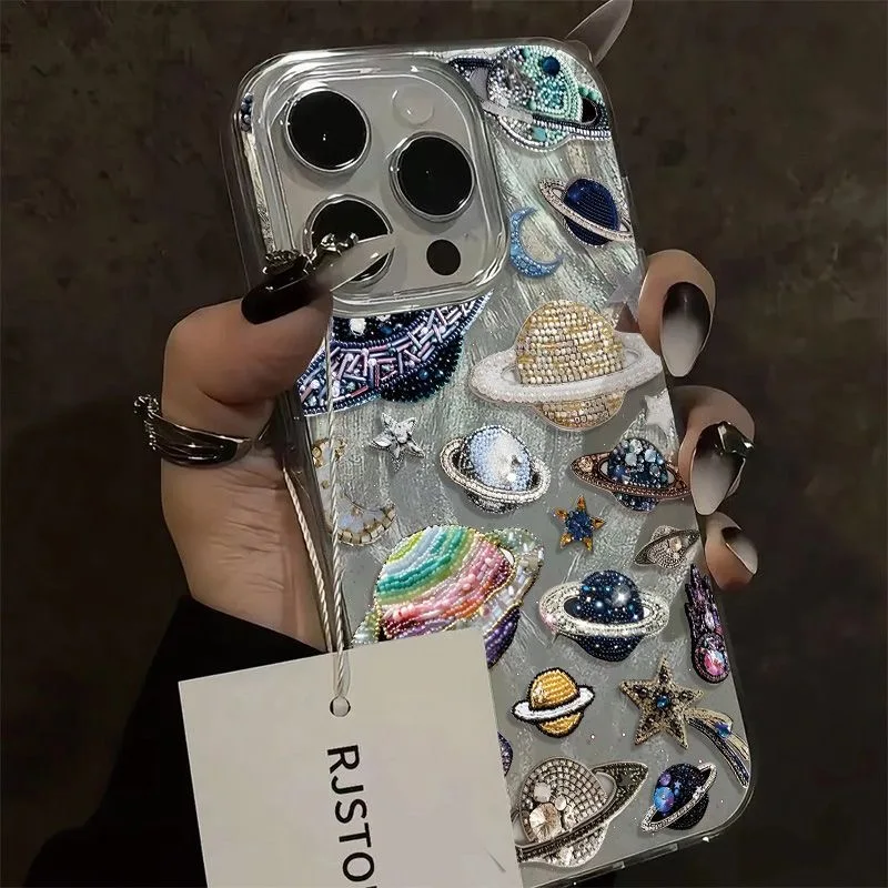 Фото Чехол для телефона Planet Pluto Moon Stars Xiaomi Mi 15 11 Poco X6 M6 X5 F5 X3 M3 NFC GT Lite Pro 4G 5G Задняя крышка с текстурой перьев №4