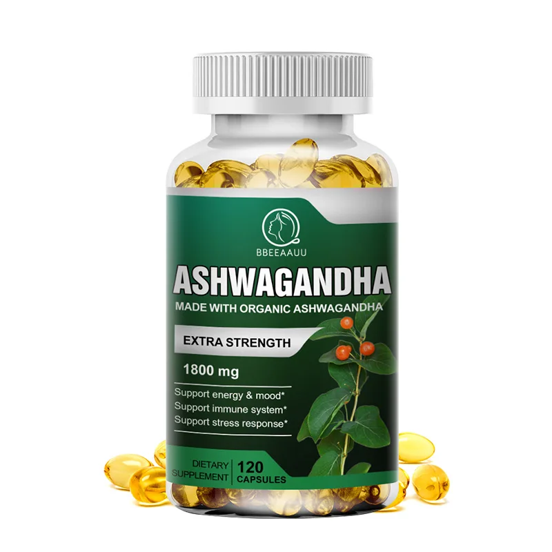 BBEEAAUU Ashwagandha Extract Capsules Relieves Stress Improves Sleep Enhances Immunity Support Libido Enhance Physical Fitness