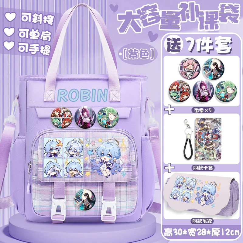 Аниме Honkai: Star Rail Game Cos Robin, унисекс, 30x28x12 см, простая многофункциональная сумка через плечо с героями мультфильмов, подарок