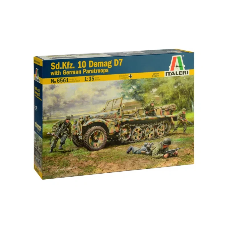 ITALERI Модель масштаба 1/35 Sd.Kfz. 10 DEMAG D7 с немецкими десантками 6561, комплект пластиковых моделей для разобранной сборки