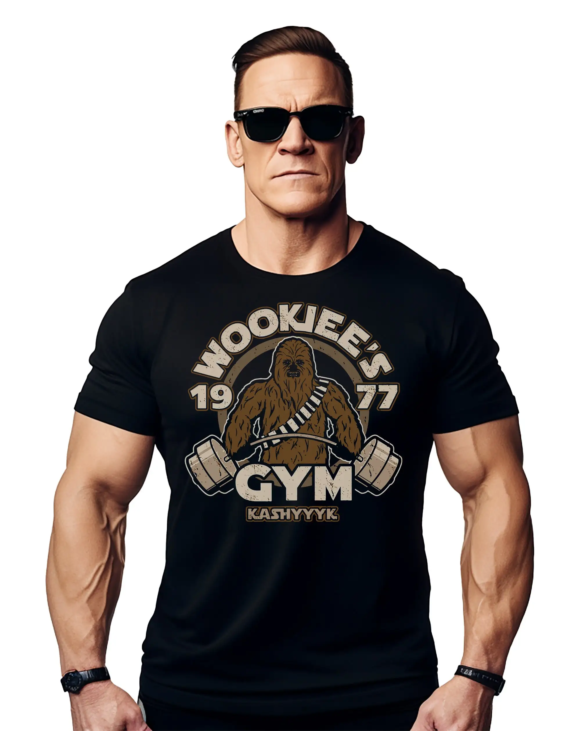 Мужская футболка Wookiee s Gym 1977, тематический тренировочный топ с героями мультфильмов, идеальные фанаты фитнеса и поп-культуры