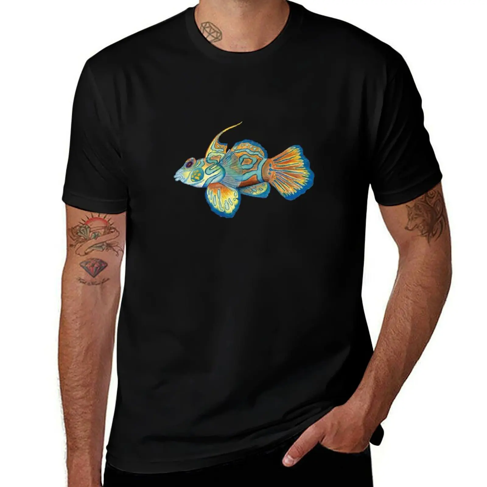 Футболка Dragonet Fish для мальчиков, винтажные футболки с животным принтом, эстетичная одежда, футболки для мужчин, хлопок