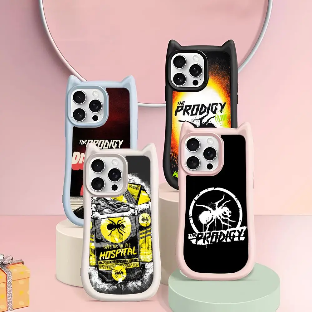 Чехол для телефона с логотипом Prodigy Artist для iphone 16 15 Pro 14 13 Mini 11 12 Xs Max Xr X Plus, черный, розовый чехол с кошачьими ушками