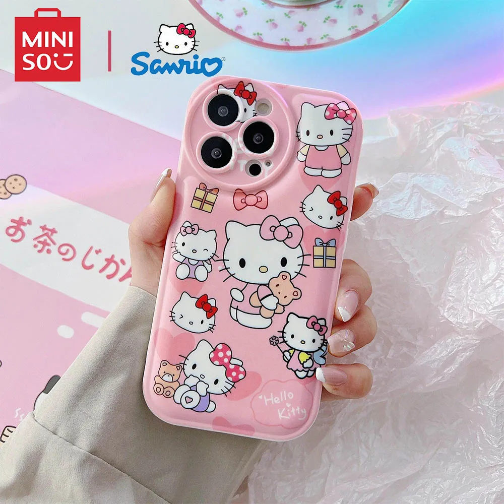 Чехол для телефона Miniso X Hello Kitty для Samsung Galaxy A91 A72 A71 A70 A55 A54 A52 A51 A50 A34 A14 A73 A53 A33 Чехлы HelloKitty