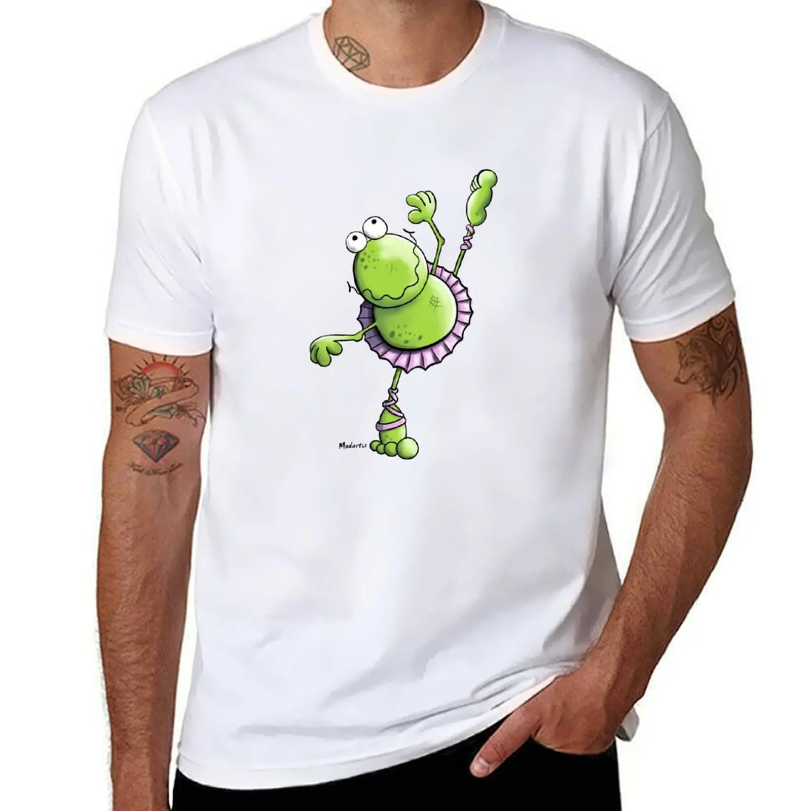 Prima Ballerina Frog - Dance - Dancing - Подарочная футболка с героями мультфильмов, мужские футболки, хлопковая мужская футболка, тяжелая хлопковая футболка