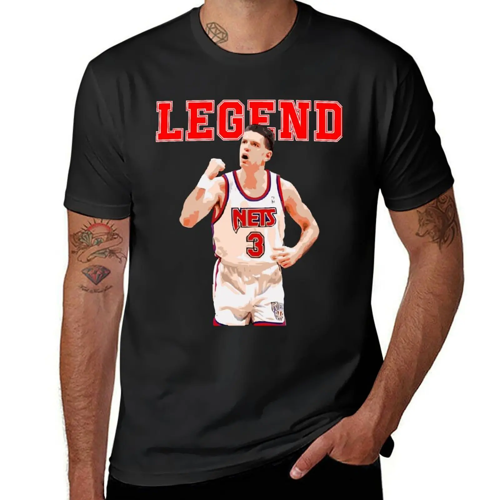 Футболка Drazen Petrovic, рубашка на заказ, белая одежда для мальчиков, футболка большого размера, мужская футболка 100, ℅   хлопок