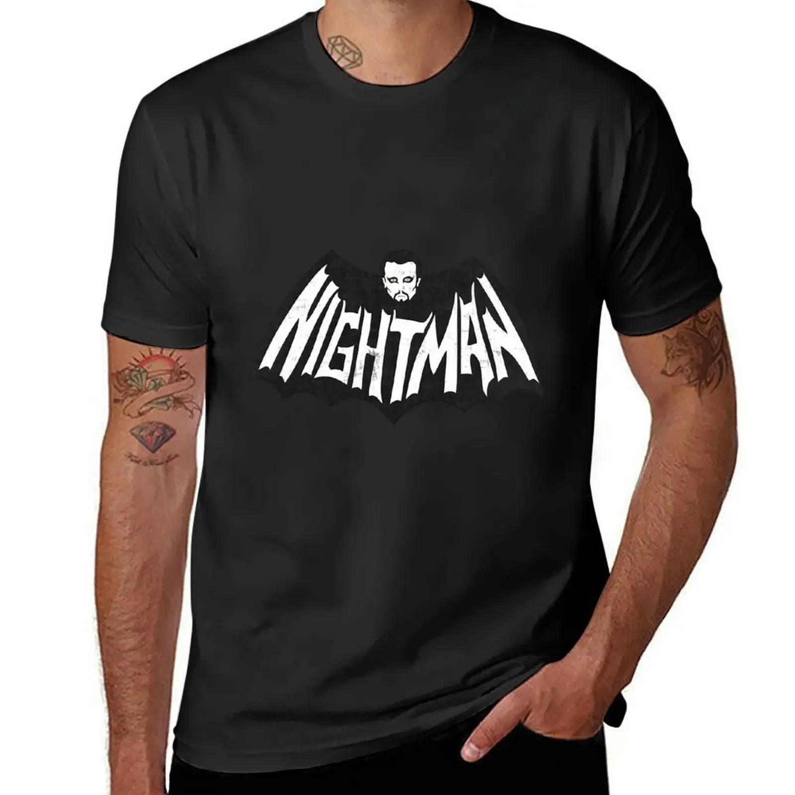 Футболка DayMan V NightMan, спортивные поклонники, черные хлопковые футболки с графическим рисунком, футболки для мужчин, упаковка