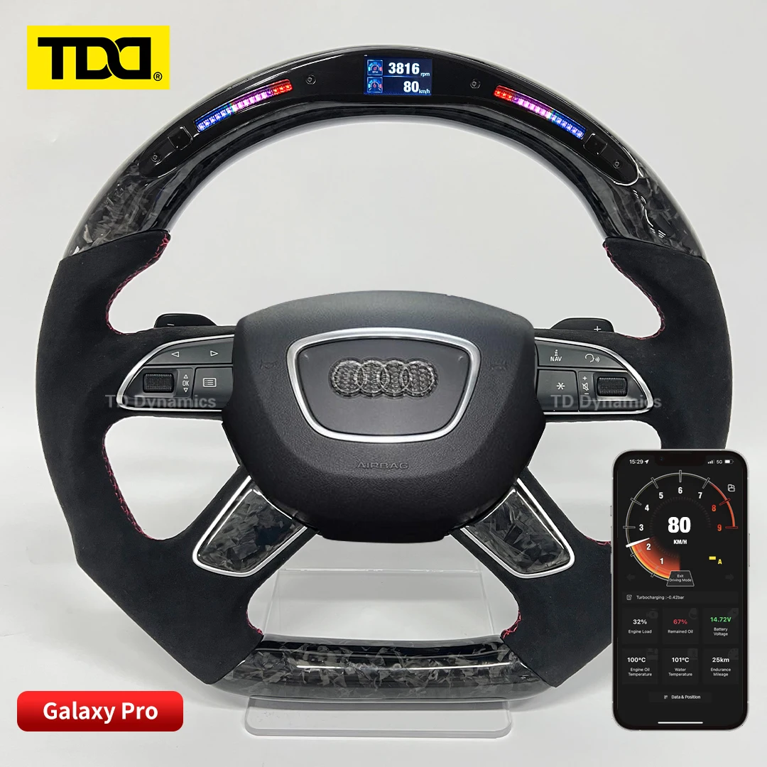 TDD углеродное волокно под заказ smart Galaxy pro светодиодный руль для Audi A6 A8