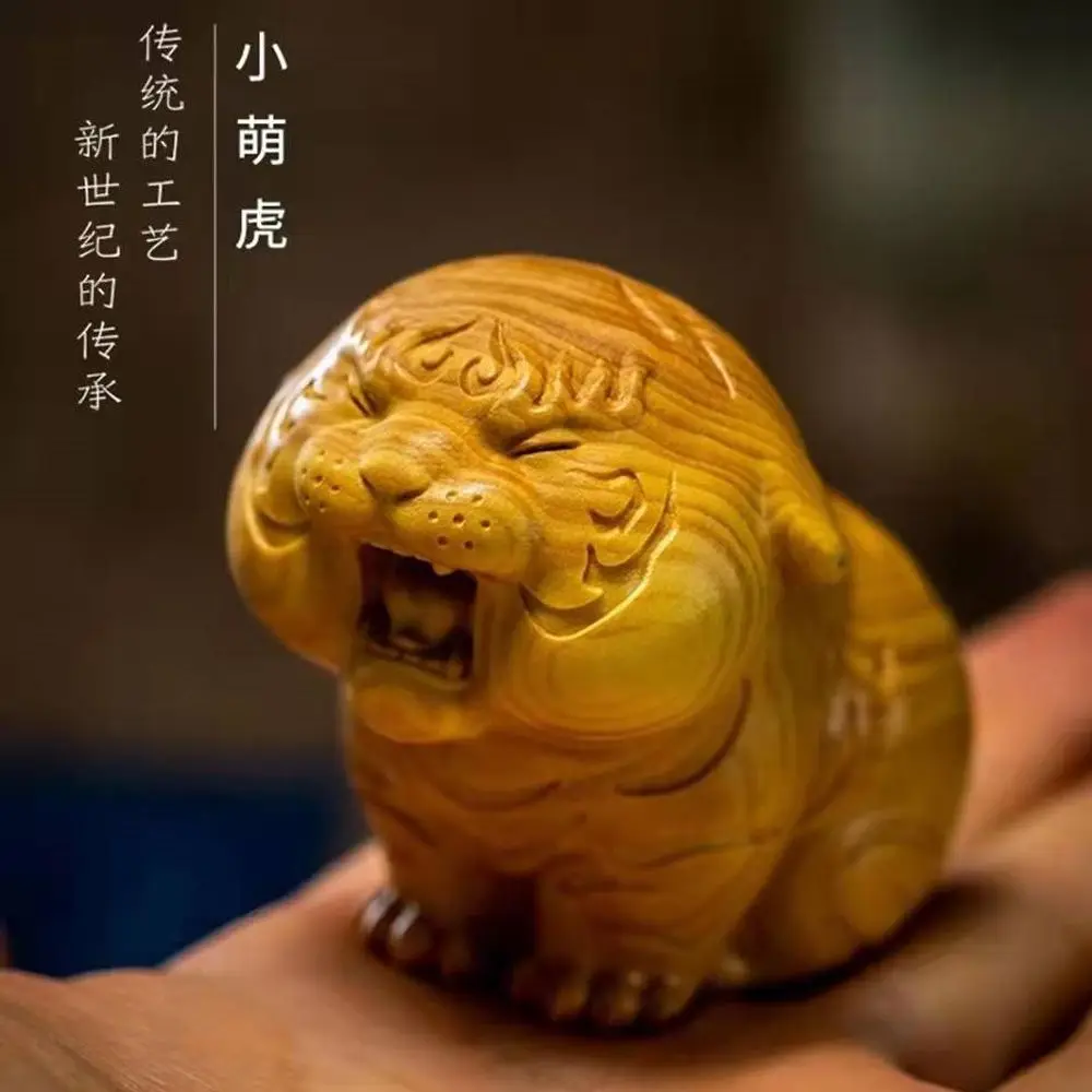 Taihang Yabai Xiaomeng украшение с тигром голова тигра резьба по дереву Тигр мастер ручной Кулон игра твердой древесины резьба Вэнь играть