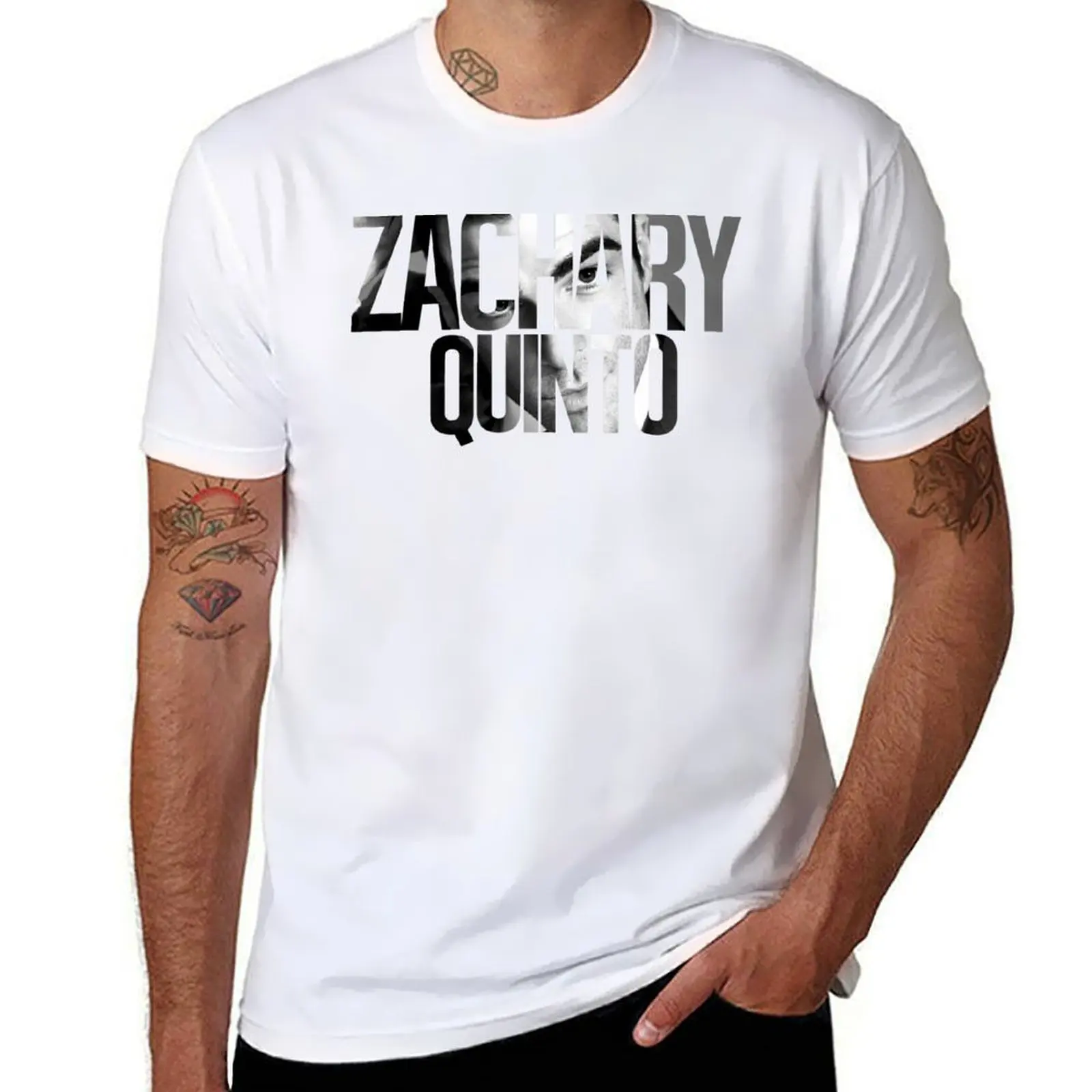 Футболка Zachary Quinto, забавные футболки, хлопковые футболки для мужчин, облегающая футболка