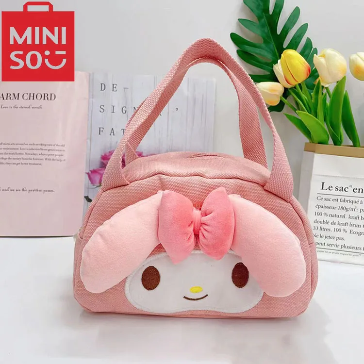 MINISO Sanrio сумка Холщовая Сумка-тоут Hello Kitty мультфильм Мода Вышивка детская маленькая квадратная сумка