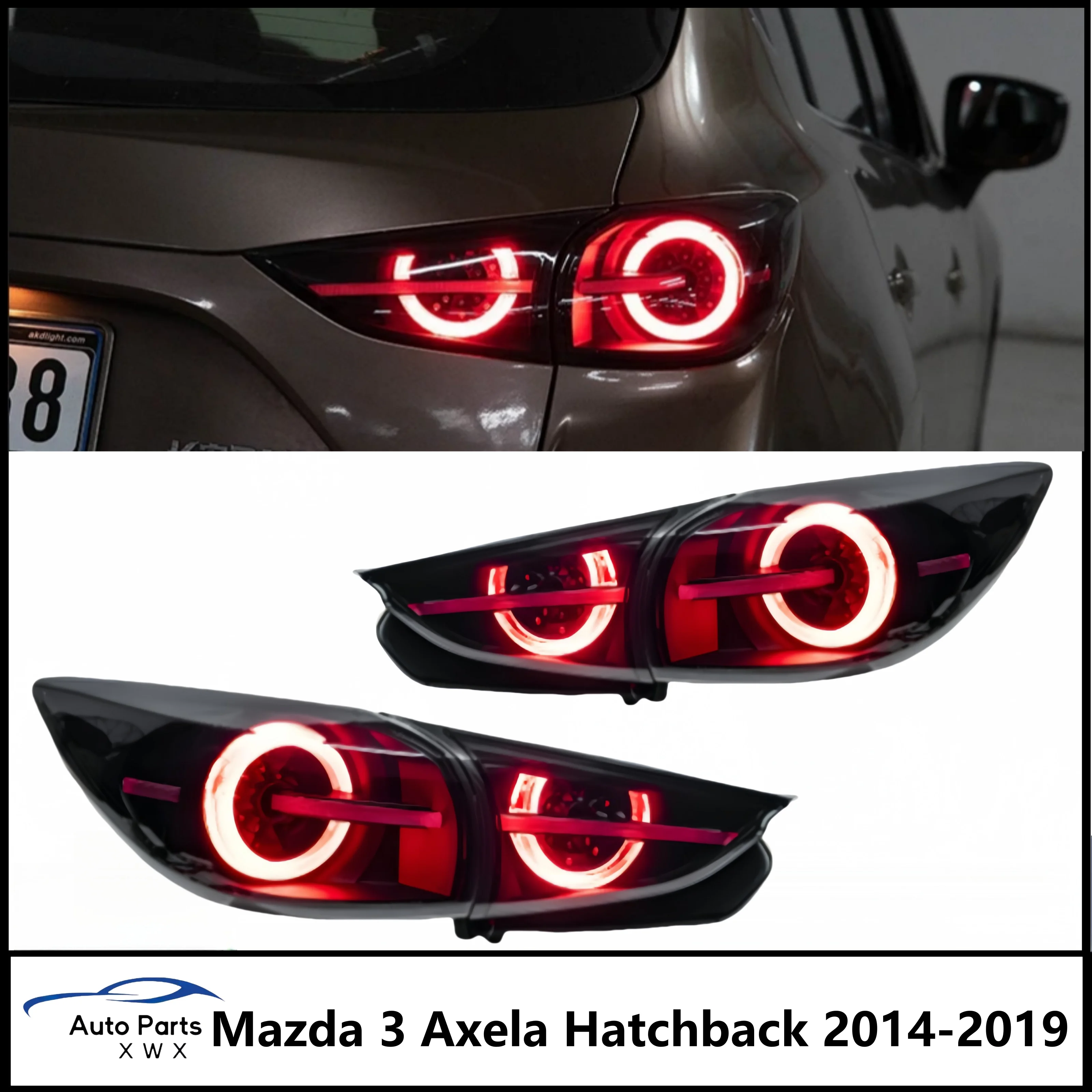 Стайлинг автомобиля задние фонари для Mazda 3 Axela Hatchback светодиодный задний фонарь 2014-2019 DRL задний указатель поворота автомобильные аксессуары