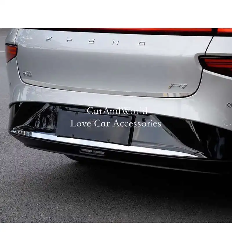Задние плавки из нержавеющей стали для XPENG P7 P7i 2020-2024, задние дверные ворота, задняя крышка бампера, аксессуары для автомобиля