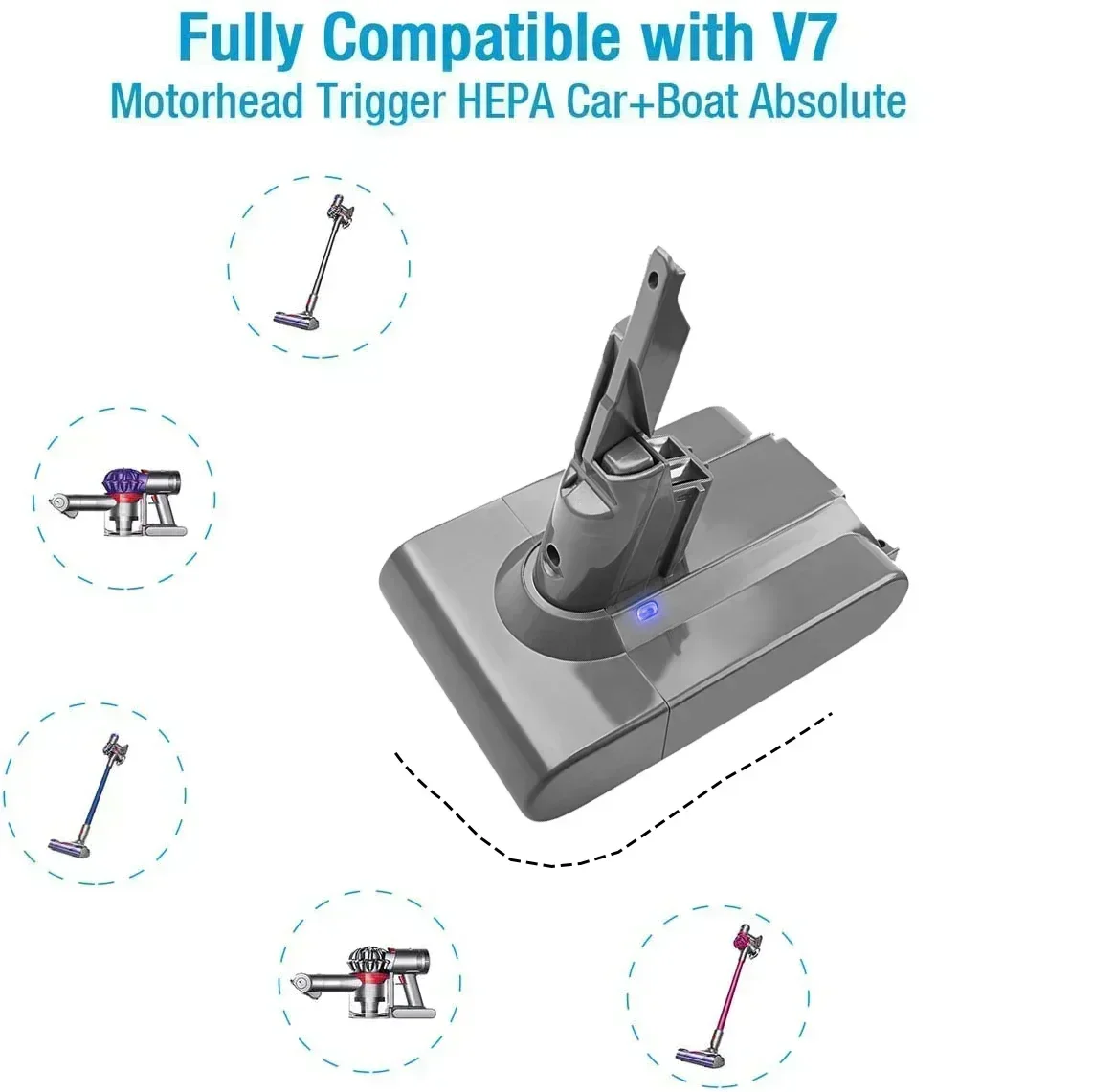 Оригинальный литий-ионный аккумулятор 21,6 В, 6000 мАч для пылесоса Dyson V7 FLUFFY V7 Animal V7 Pro 225403 229687, зарядные инструменты