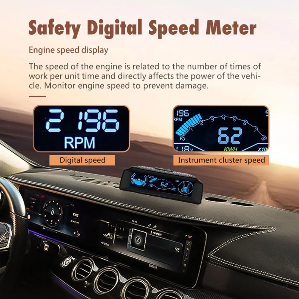 Фото Инклинометр X90 GPS/OBD2, автомобильный измеритель частоты вращения, наклона и долготы №2