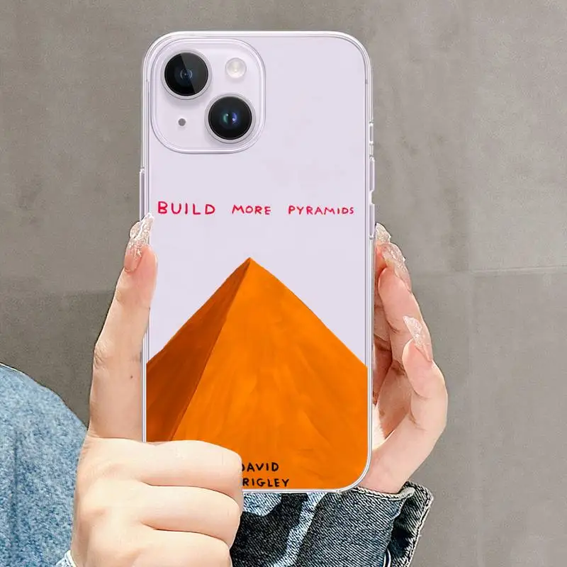 Фото Чехол для телефона David Shrigley с визуальным рисунком для iPhone Mini 11 12 13 14 15 XPlus Pro Max SE XR, прозрачный чехол №4