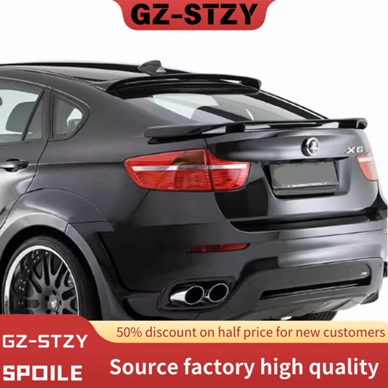 Для BMW X6 E71 Спойлер на крышу 2008-2014 АБС-пластик Неокрашенный цвет Задний спойлер на крышу Крыло багажника Губа багажника Стайлинг автомобиля