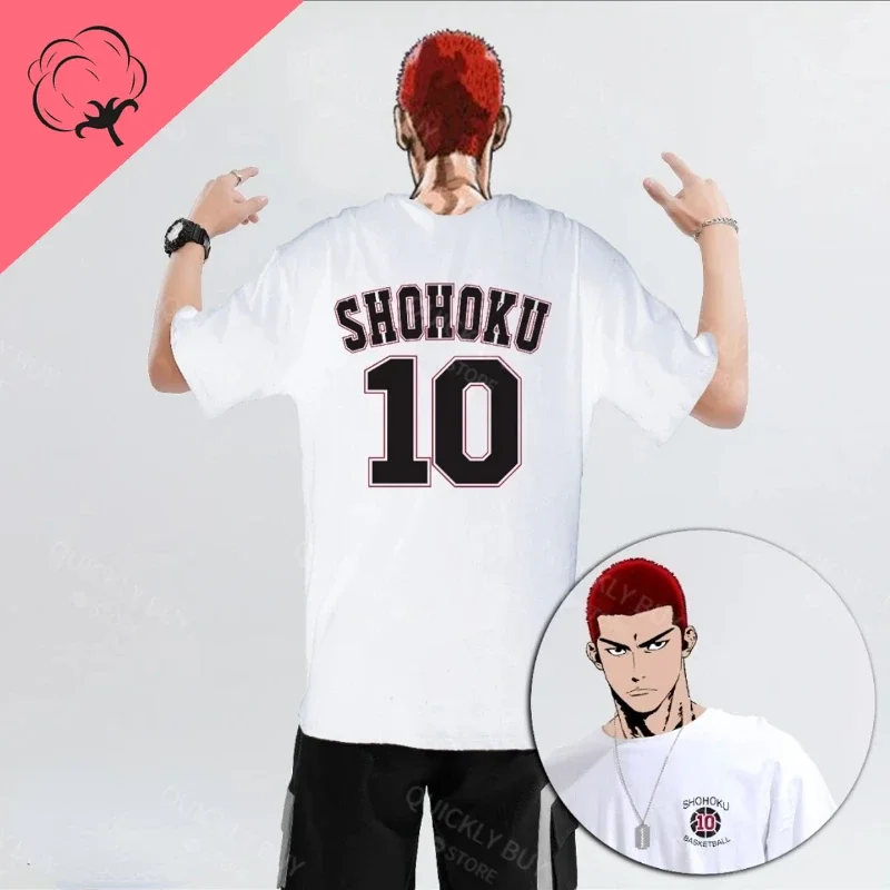 Футболка мужская с коротким рукавом, японское аниме Slam Dunk, Sakuragi Hanamichi Kaede рукава, футболка с номером игрока, Y2k