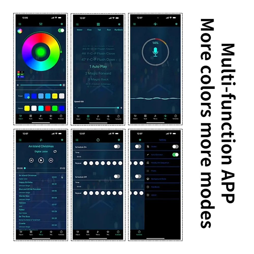 Автомобильная RGB окружающая светодиодная лента 12345M APP Control USB Волоконно-оптическая атмосферная лампа Неоновые украшения внутренней консоли (art.: 3920cdb317ba1) - 3920cdb317ba1