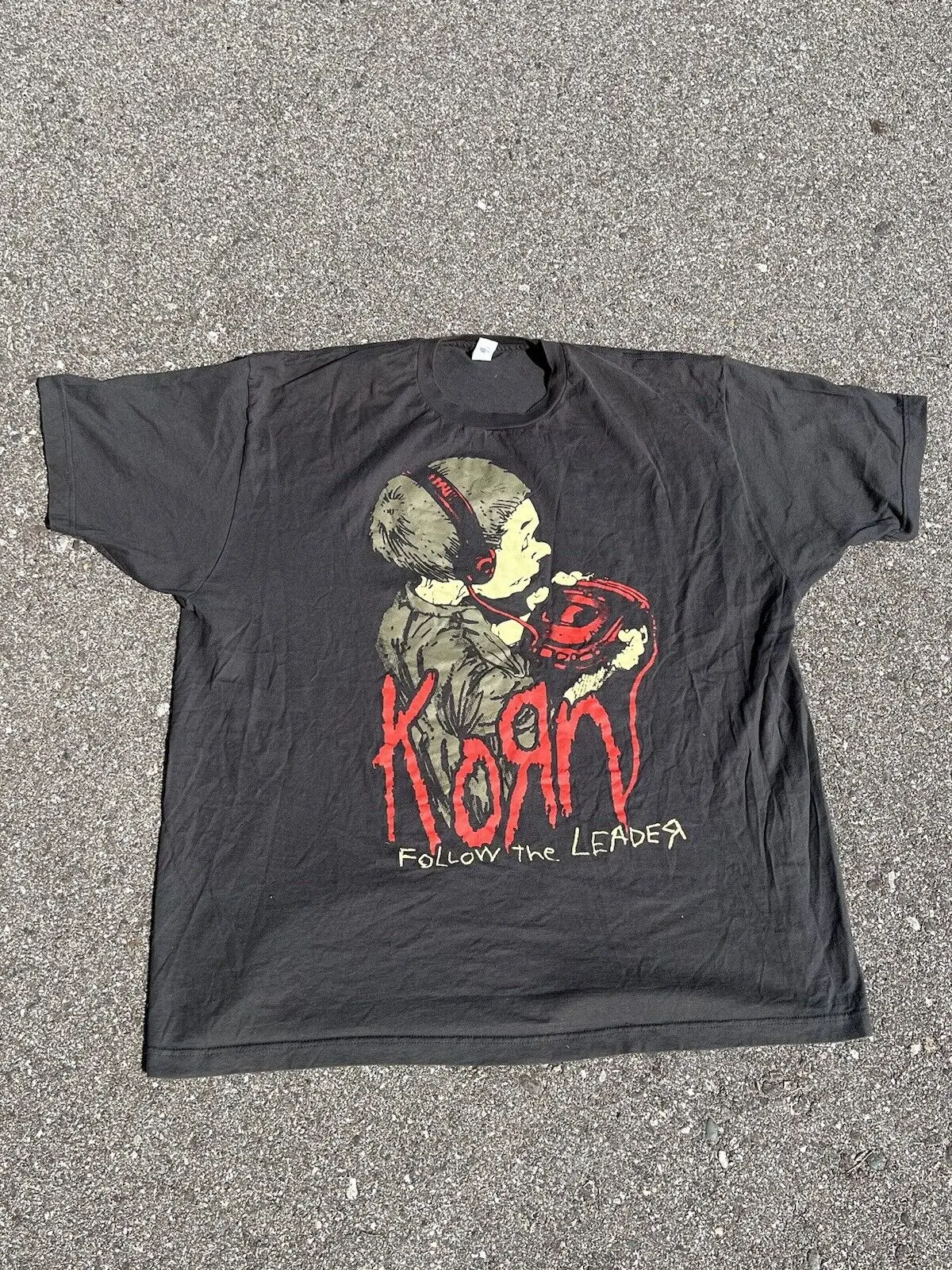 Korn Следуйте за лидером Двусторонняя серая футболка с ремешком Размер XL XXL