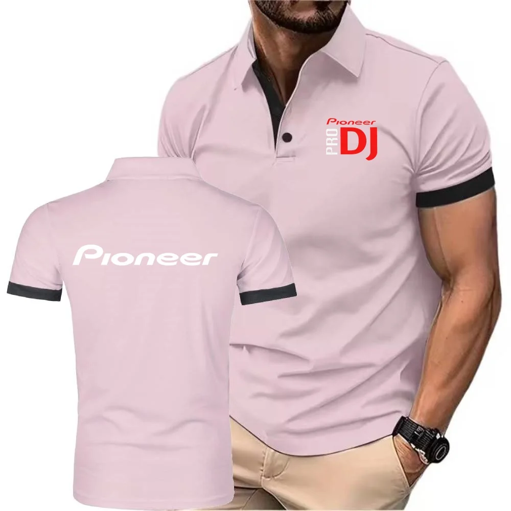 Фото DJ Pioneer PRO Летние мужские рубашки поло Рубашка с коротким рукавом Роскошный топ Повседневная футболка с лацканами Мужская дышащая футболка Homme S-8XL №4