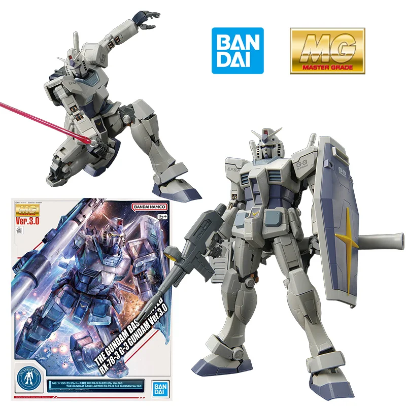 Bandai MG 1/100 The Gundam Base Limited RX-78-3 G-3 Gundam Ver.3.0 18 см, оригинальная аниме-фигурка, модель игрушки, подарочная коллекция