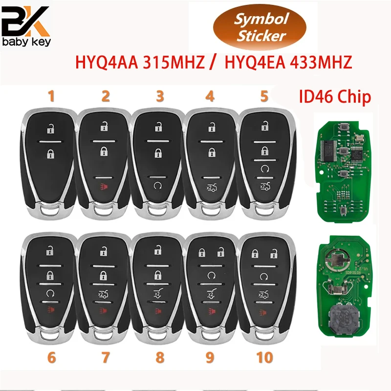 BB ключ 315/433 МГц HYQ4AA HYQ4EA дистанционный ключ для Chevrolet Camaro Volt Blazer подача Camaro Cruze Malibu Sonic Equinox Spark