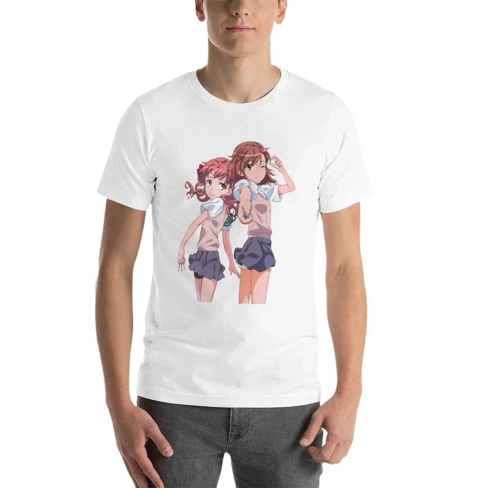 Фото Футболка Toaru Kagaku - Misaka Mikoto & Shirai Kuroko, футболка с коротким рукавом, женские топы, мужские футболки с графическим рисунком, упаковка №3