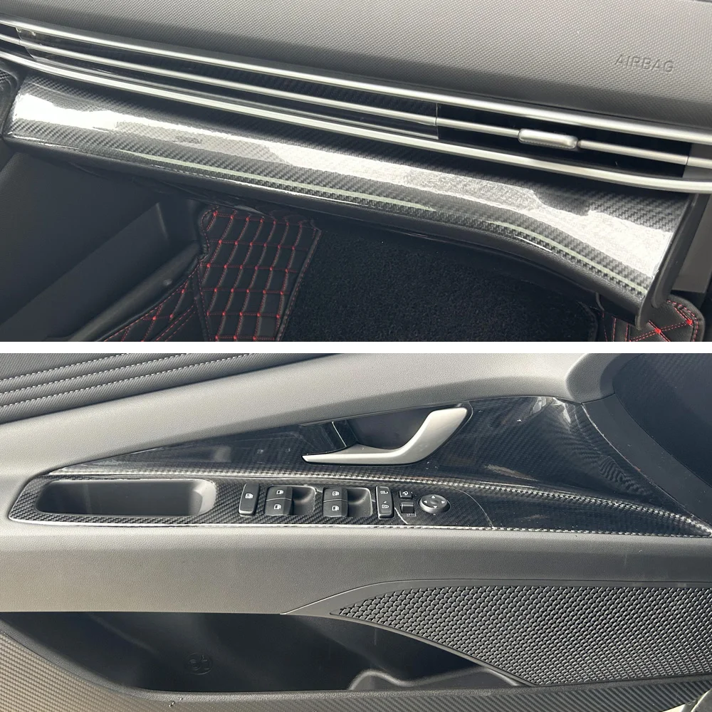 Фото Самоклеящиеся автомобильные наклейки для Hyundai Elantra CN7 2021-2023, виниловые автомобильные наклейки и наклейки из углеродного волокна, аксессуары для стайлинга автомобиля №4