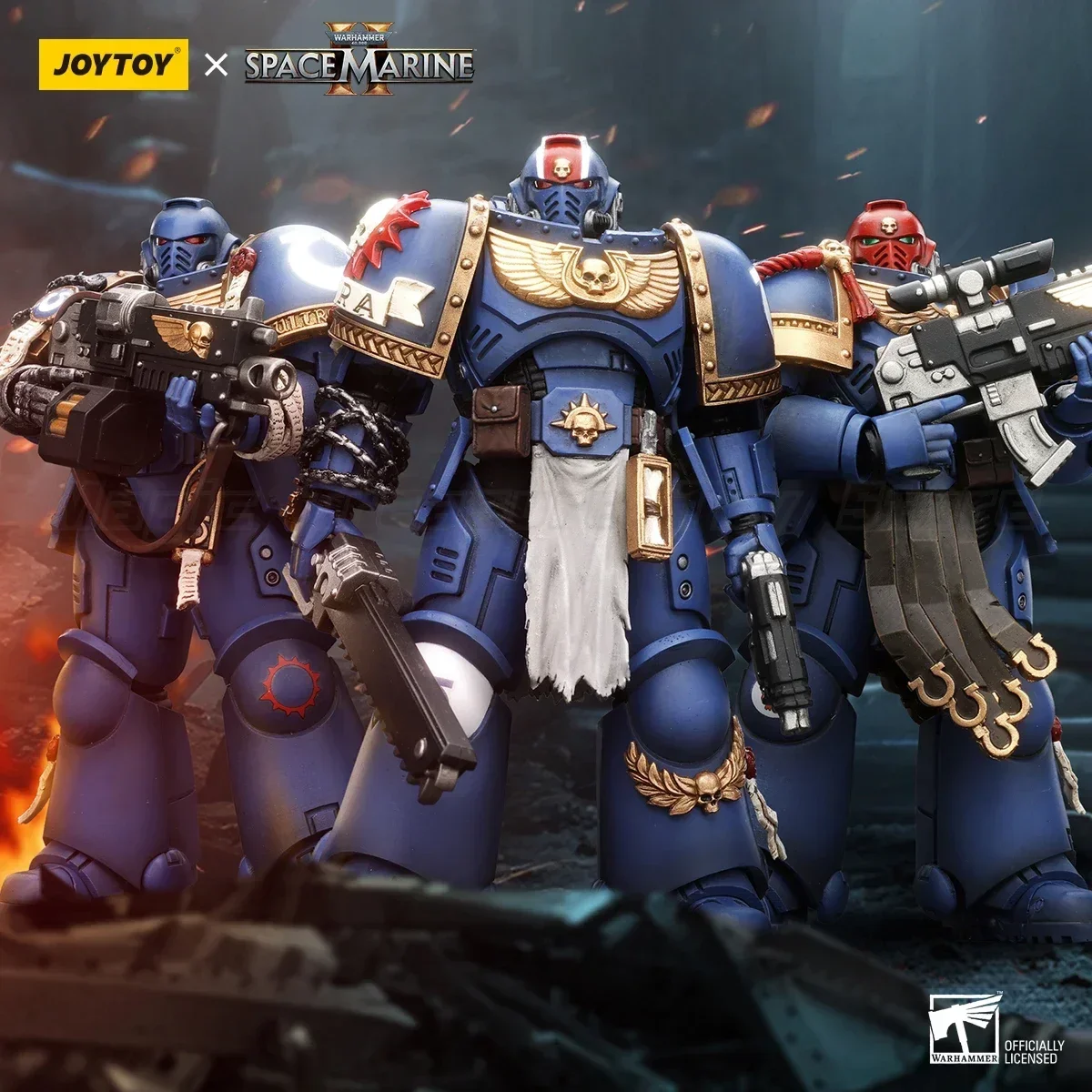 Фото 【В наличии】JOYTOY Warhammer 40K 1/18 Фигурки Ультрамарин Лейтенант Titus Gadriel Chairon Аниме Модель Коллекция игрушек №2