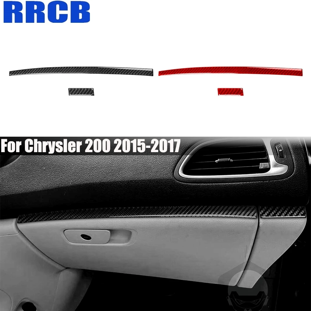 Для Chrysler 200 2015 2016 2017, автомобильные аксессуары из углеродного волокна, приборная панель, второй пилот, декоративная внутренняя крышка, модифицированная наклейка