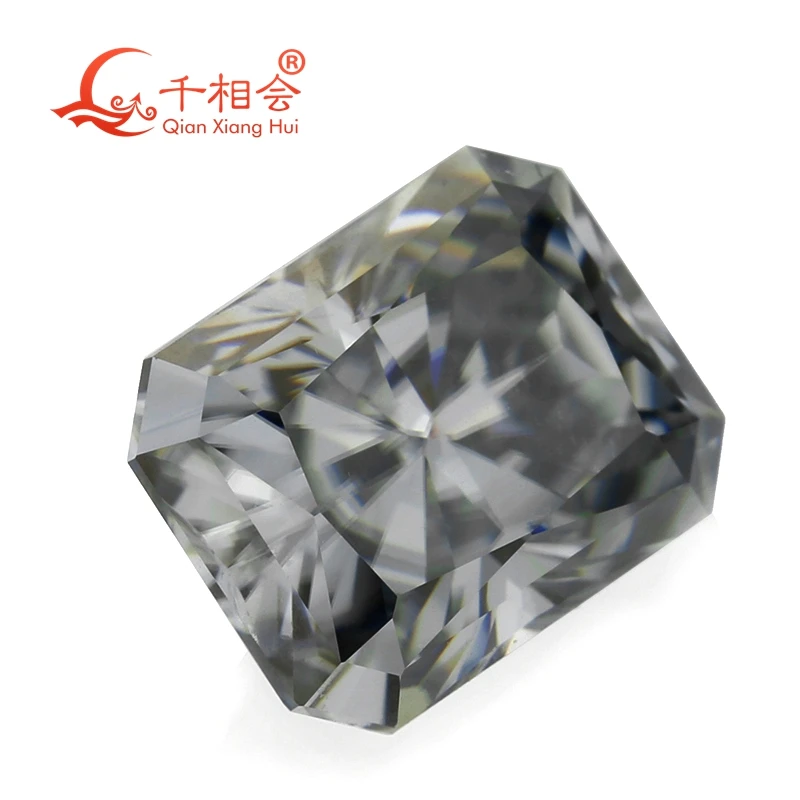 Серый муассанит, свободный камень, сияющая форма, 0,5 карата-5 карата, серая огранка с бриллиантами для изготовления ювелирных изделий