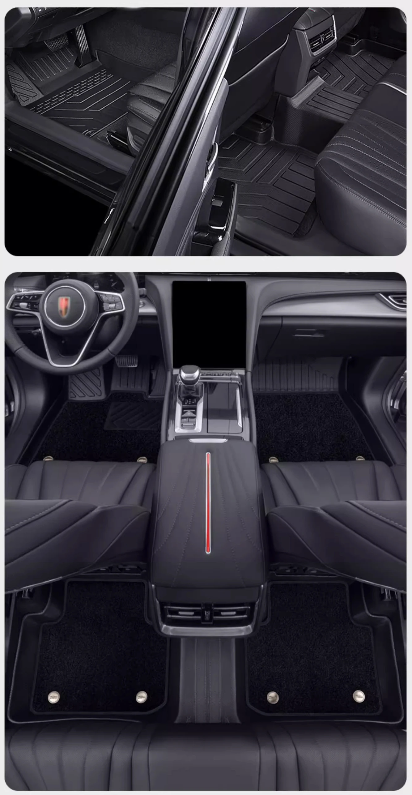 Фото Автомобильный коврик для левого руля Hongqi H5 HS5 EQM5, индивидуальный коврик для ног с полным объемным звуком, внутренняя защитная подкладка, напольный коврик №2