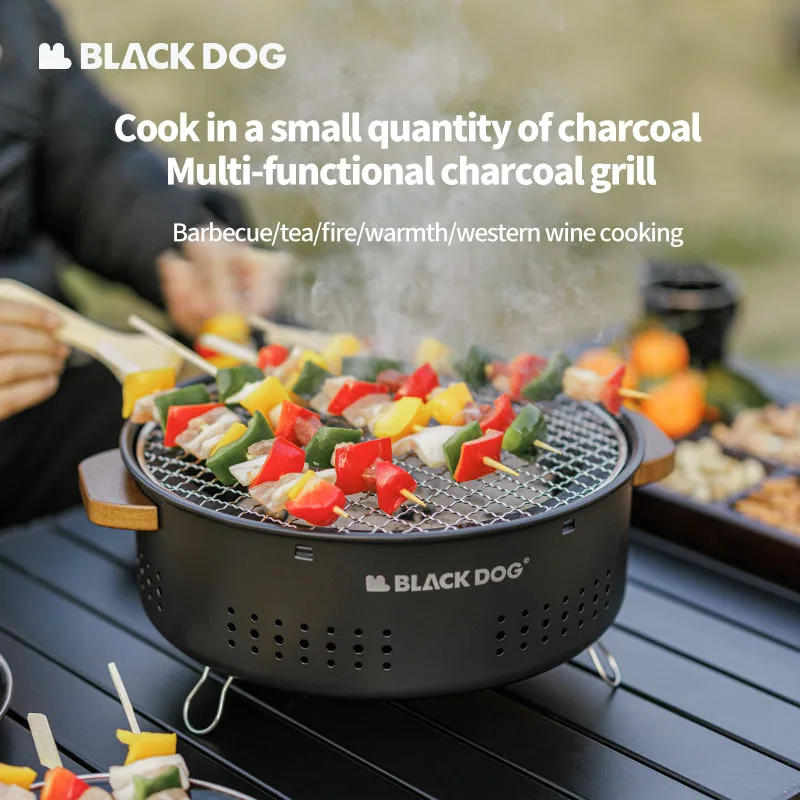 Круглая плита для приготовления чая Blackdog, гриль для барбекю, домашний гриль на открытом воздухе, одна плита, посуда для костра двойного назначения