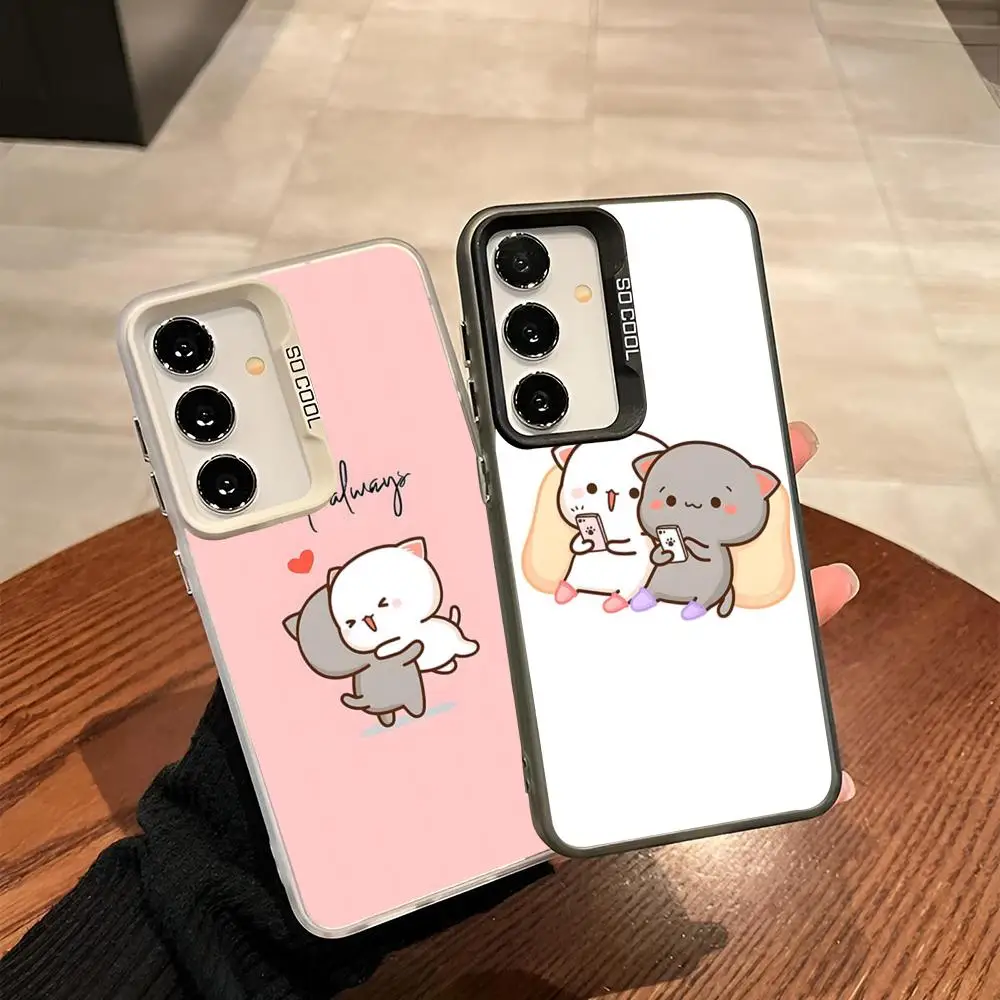 Чехол для телефона Mocha Mochi для Samsung Galaxy S24 S23 S22 S21 S20 Note20 Ultra Plus Fe цветной серебристый чехол