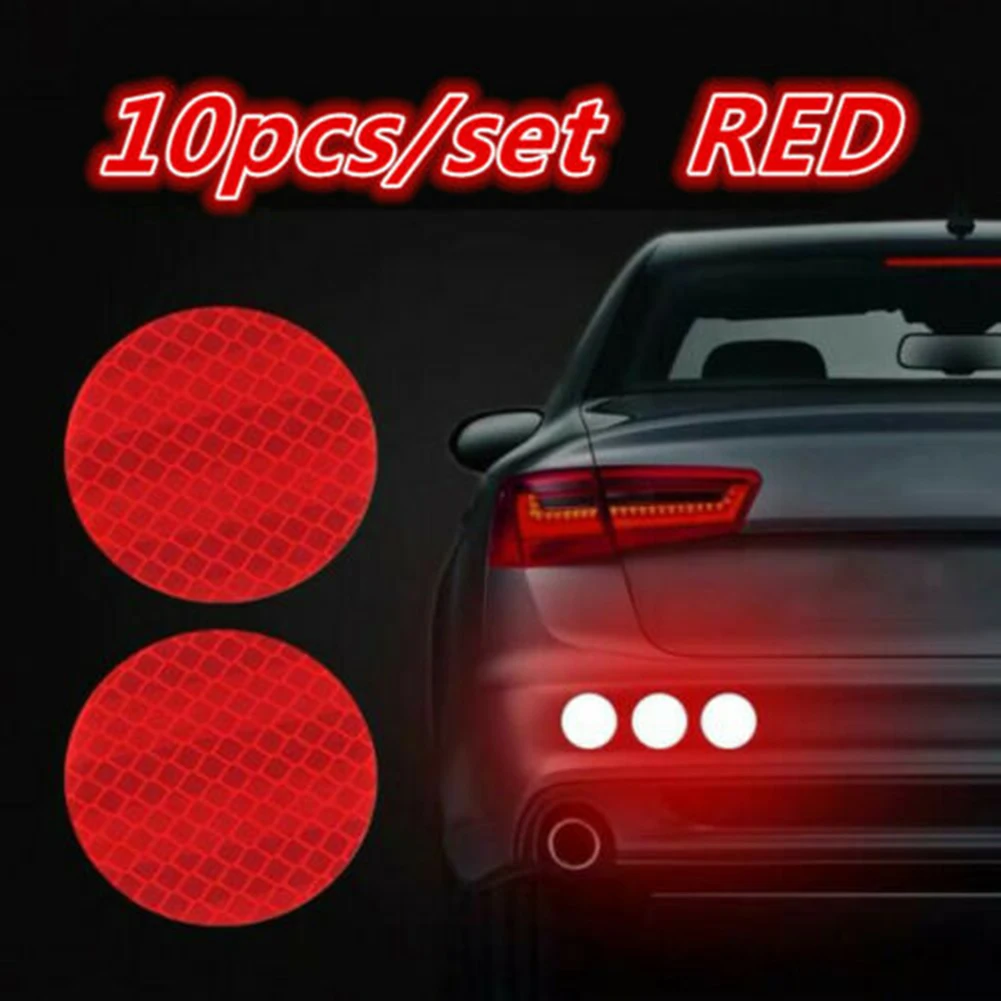 Фото Универсальное пригодное для всех автомобилей 10x круглые красные автомобильные Светоотражающие предупреждающие детали №4