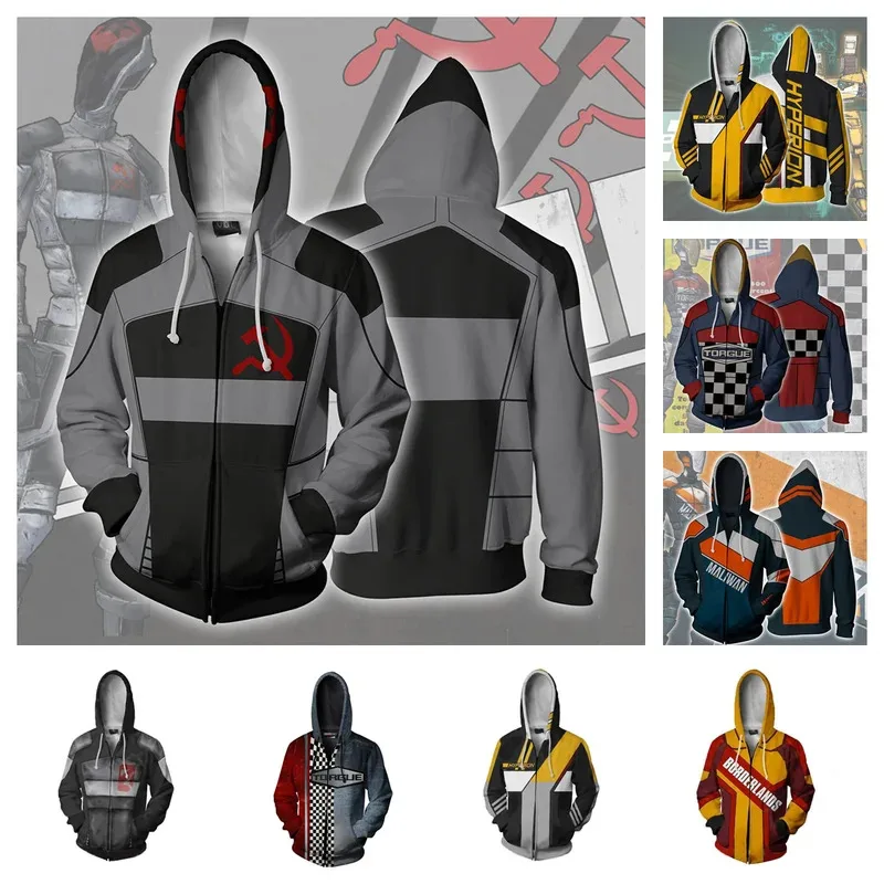 Толстовки с капюшоном Game Borderlands, толстовка Lilith, куртка для косплея Roland, крошечная Тина, одежда с капюшоном и 3D принтом, пальто с капюшоном на молнии, топы
