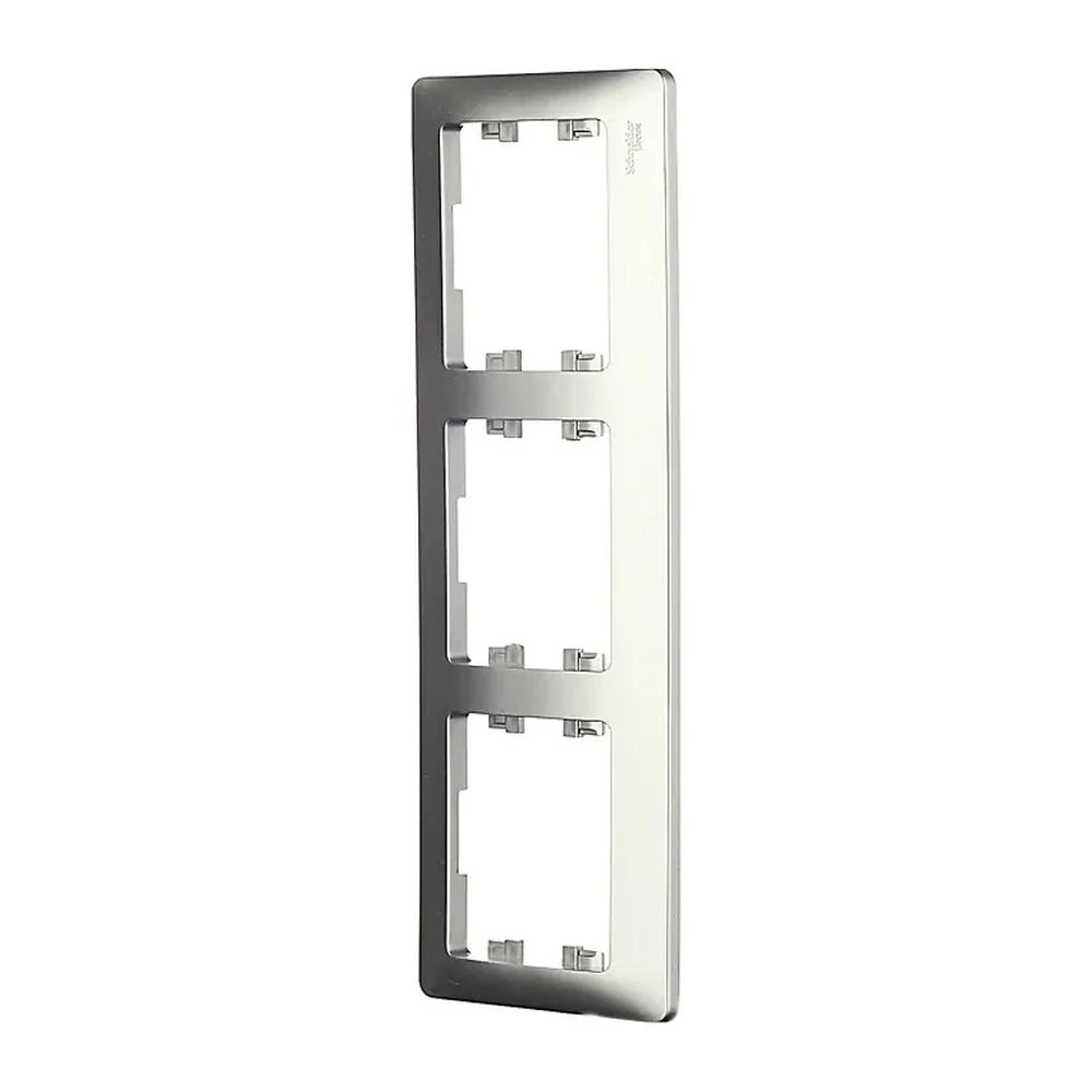 Рамка Schneider Electric Glossa GSL000303, электроустановочная, 3 поста, горизонтальная, алюминий, в комплекте 10 штук (art.: 3920bd4e1362a) - 3920bd4e1362a