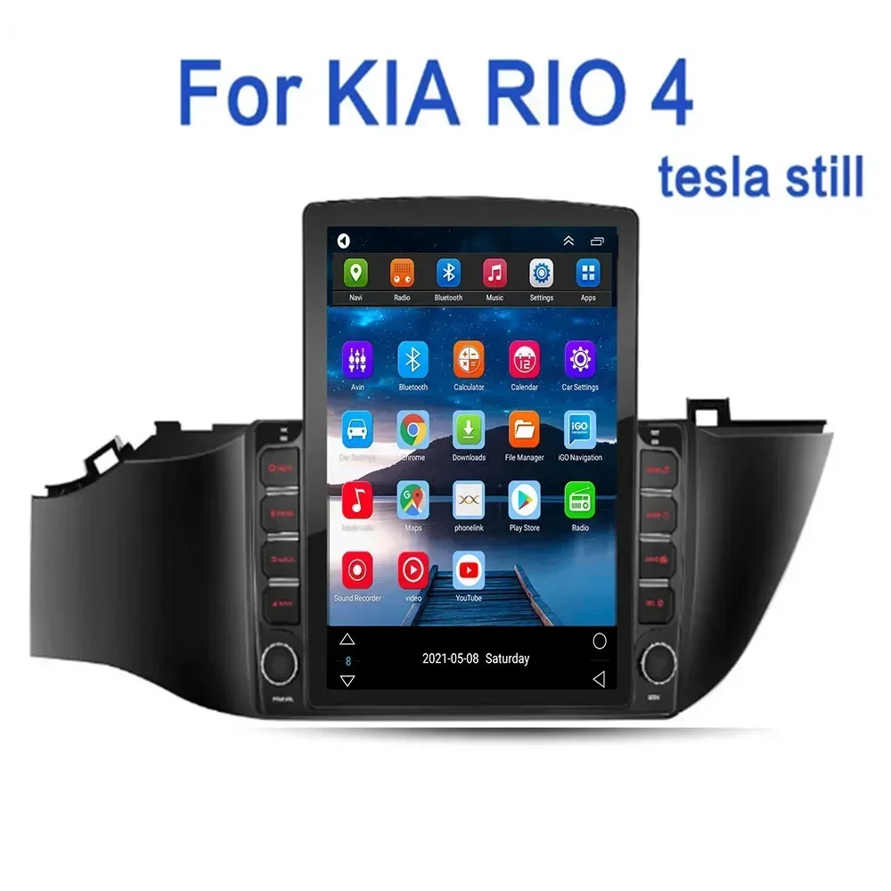 Фото Для Tesla Style 2Din Android 13 Автомобильный радиоприемник для KIA RIO 4 x-line 2016-35 Мультимедийный видеоплеер GPS Стерео Carplay DSP RDS Камера №3